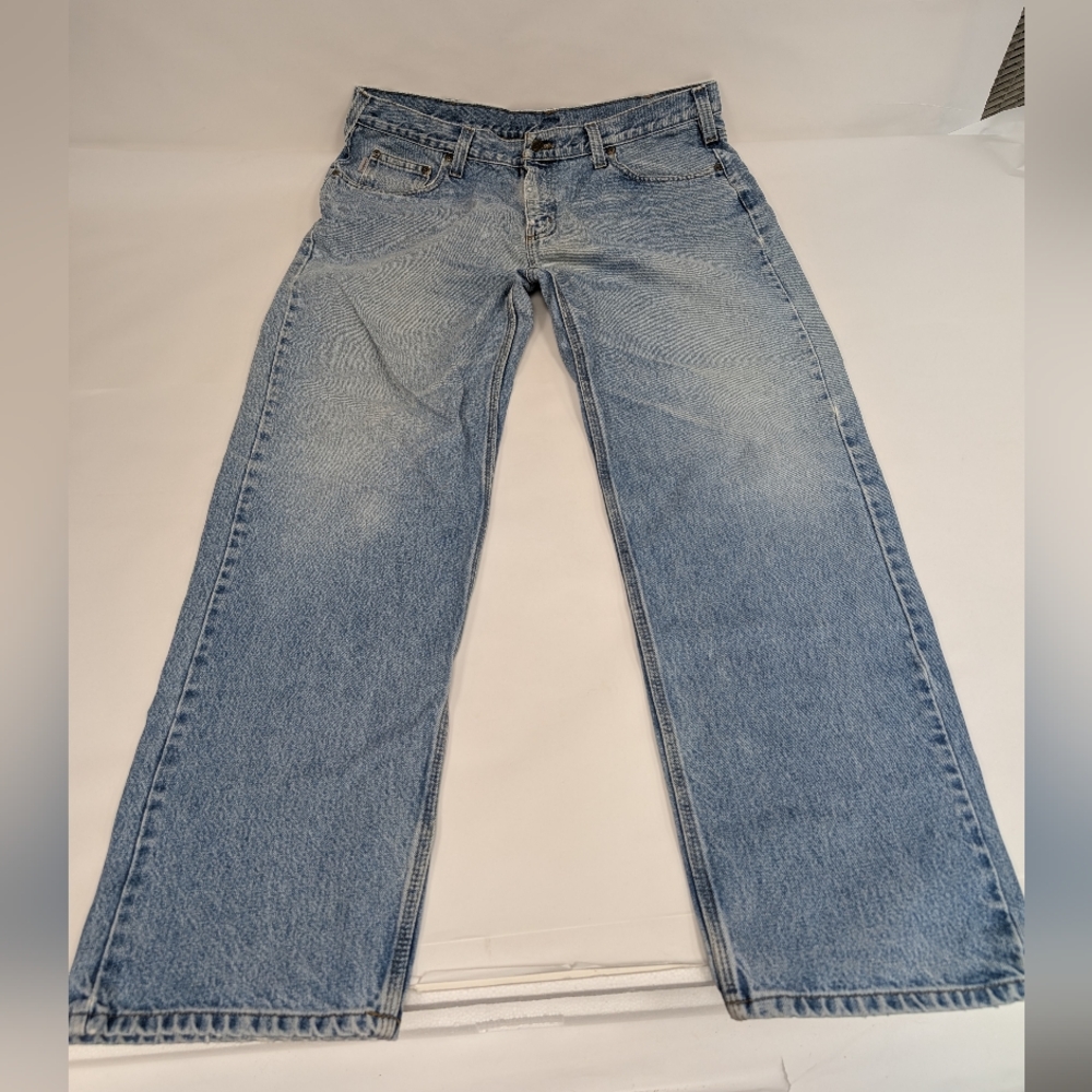 Carhartt Light Wash Relaxed Fit Denim Blue Jeans 39 X 32 [302]